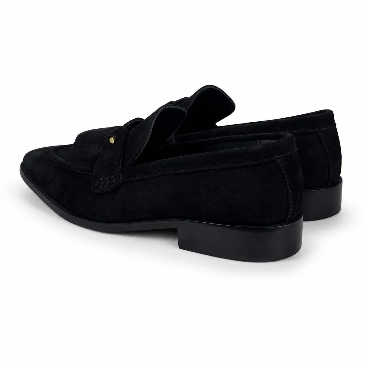 ITALIAN TOE SUEDE LEATHER LOAFER - BLACK
