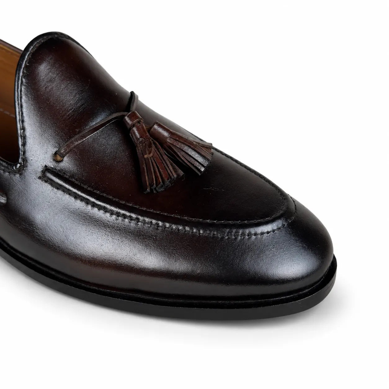 ITALIAN TESSEL LEATHER LOAFER - BROWN