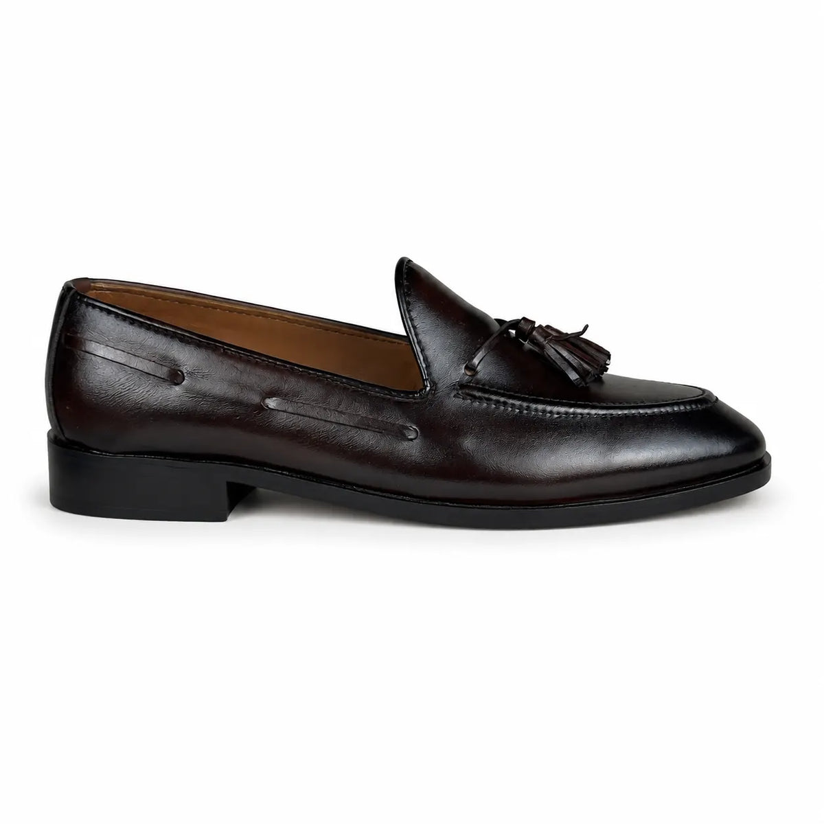 ITALIAN TESSEL LEATHER LOAFER - BROWN