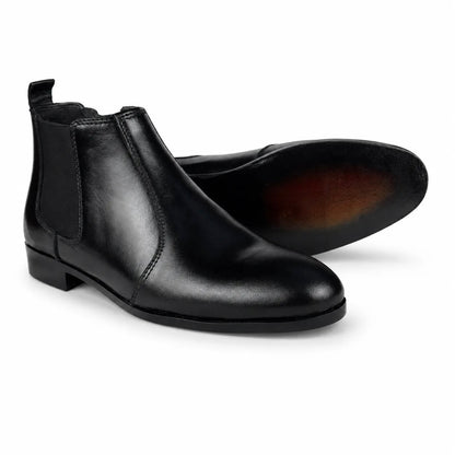 BLACK LEATHER CHELSEA