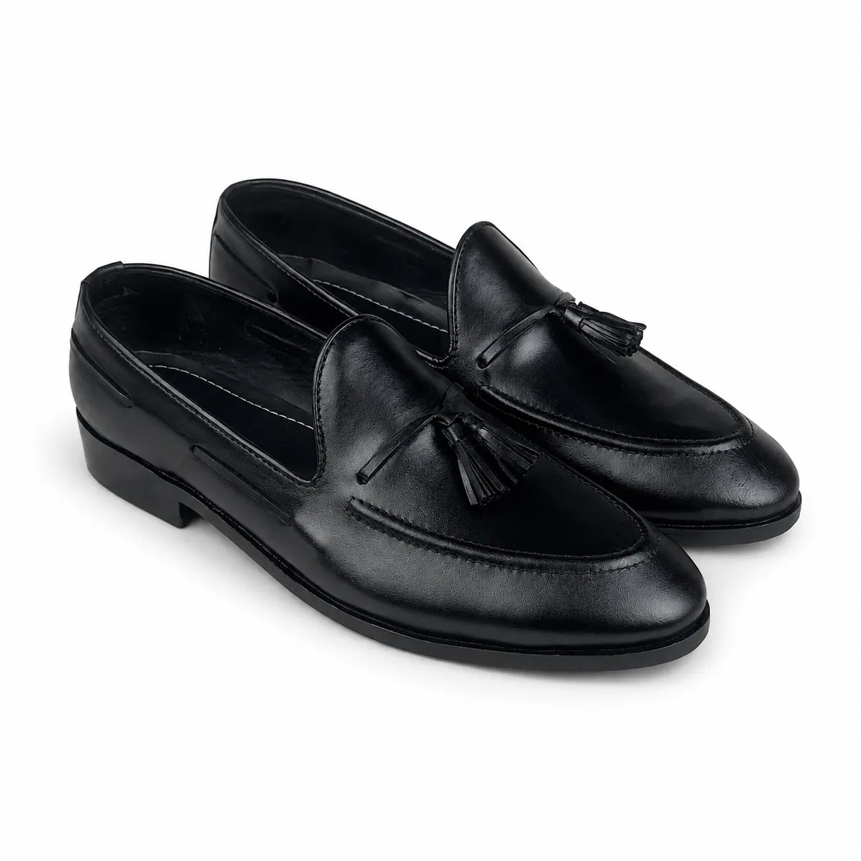 ITALIAN TESSEL LEATHER LOAFER - BLACK