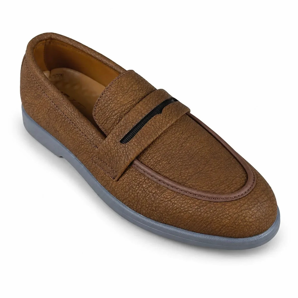 BROWN MILLED MEDICATED LOAFER