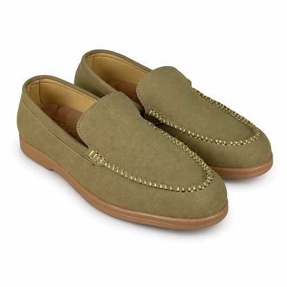 OLIVE SUEDE MEDICATED LOAFER