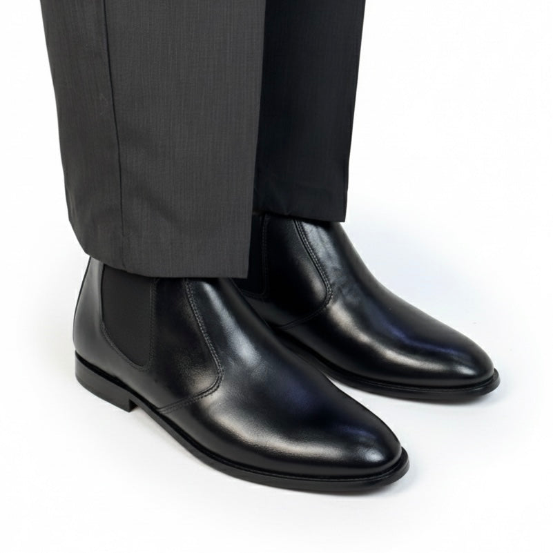 BLACK LEATHER CHELSEA