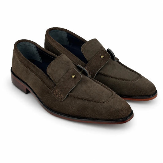 ITALIAN TOE SUEDE LEATHER LOAFER - BROWN