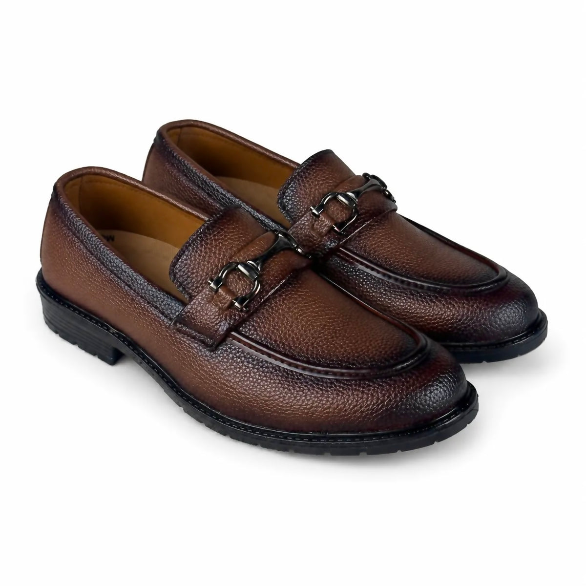 BROWN BIT MILLED FORMAL LOAFER