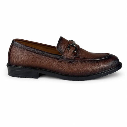 BROWN BIT MILLED FORMAL LOAFER