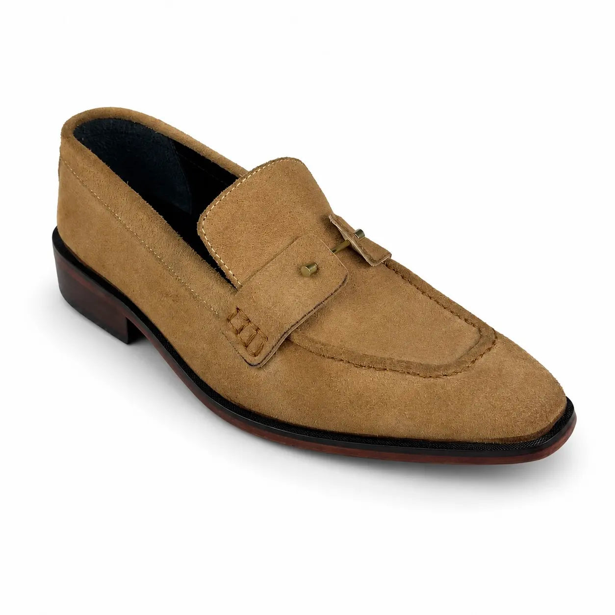 ITALIAN TOE SUEDE LEATHER LOAFER - WARM BEIGE