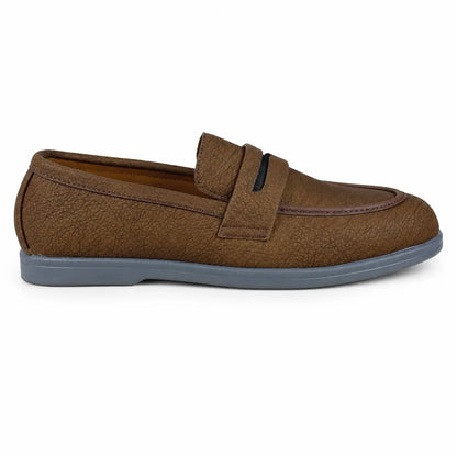 BROWN MILLED MEDICATED LOAFER