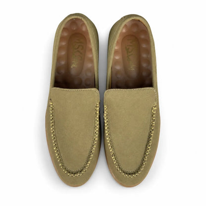 OLIVE SUEDE MEDICATED LOAFER