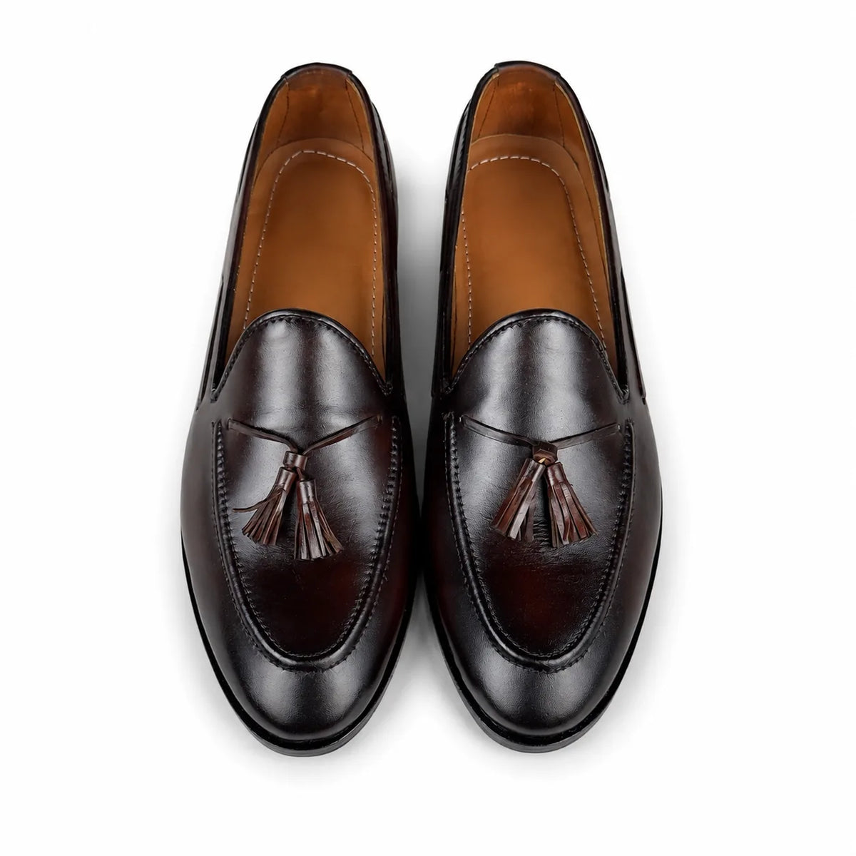 ITALIAN TESSEL LEATHER LOAFER - BROWN