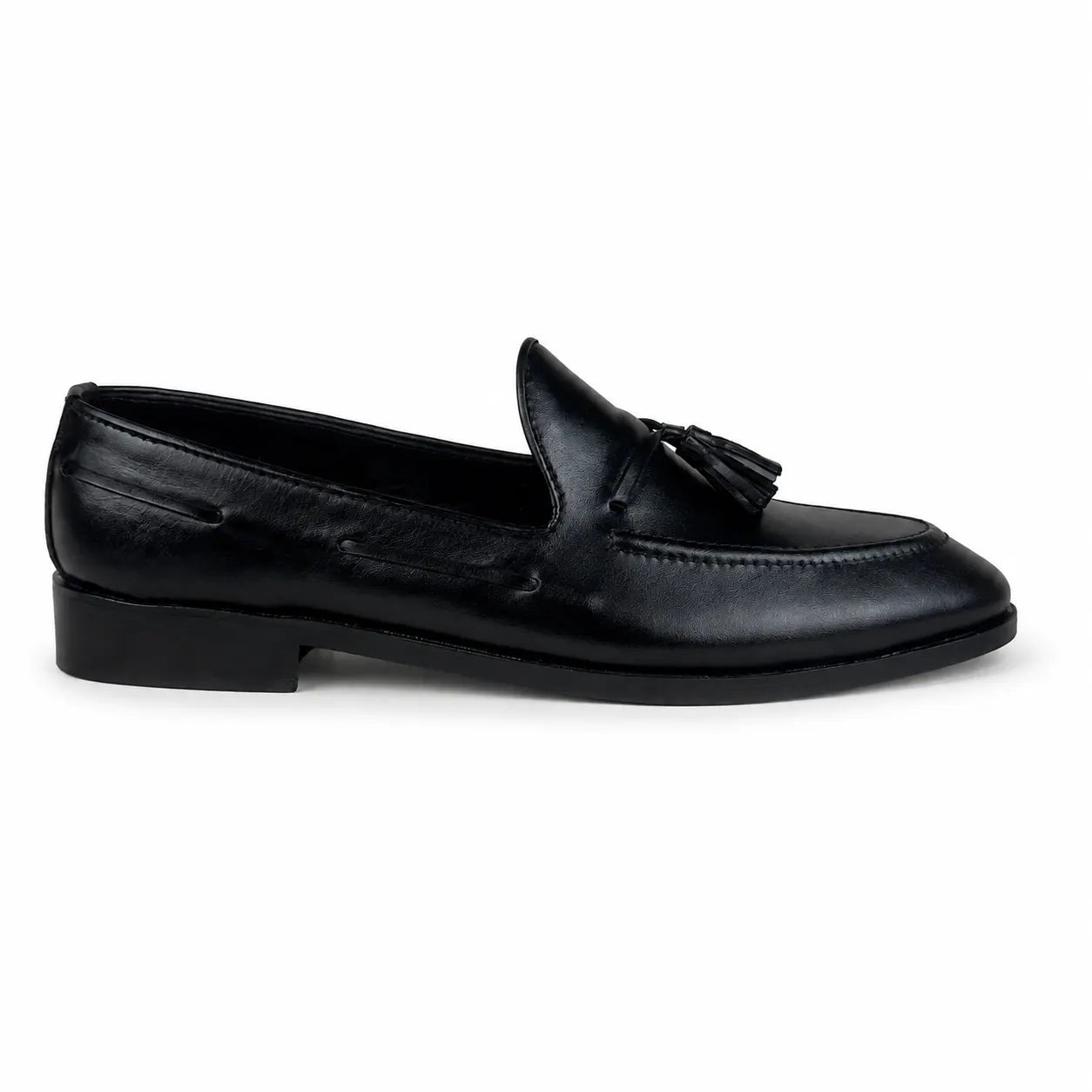 ITALIAN TESSEL LEATHER LOAFER - BLACK