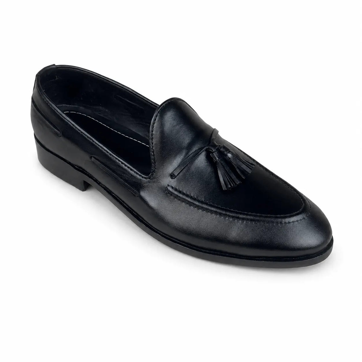 ITALIAN TESSEL LEATHER LOAFER - BLACK