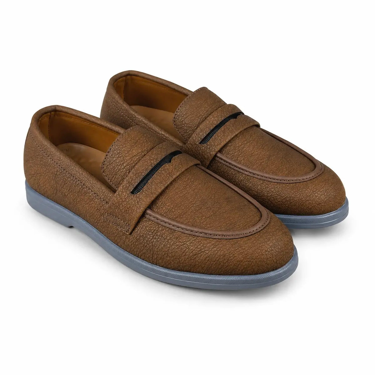 BROWN MILLED MEDICATED LOAFER
