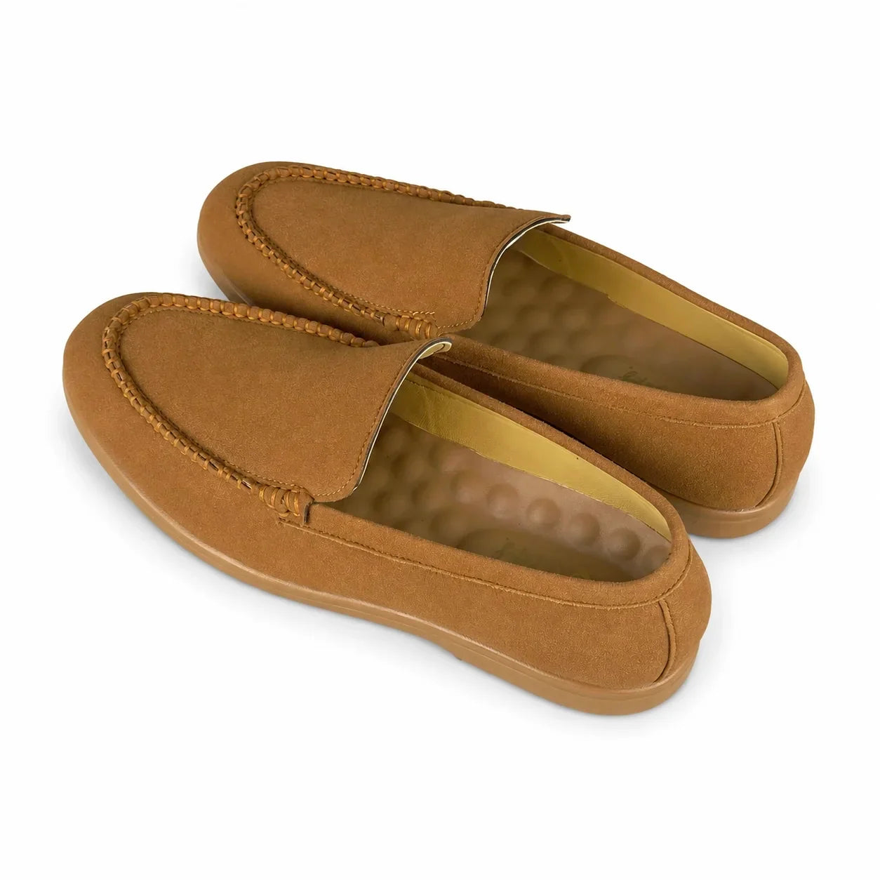 CAMEL BROWN SUEDE MEDICATED LOAFER