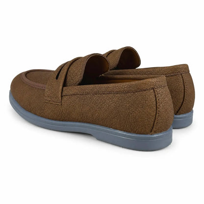 BROWN MILLED MEDICATED LOAFER