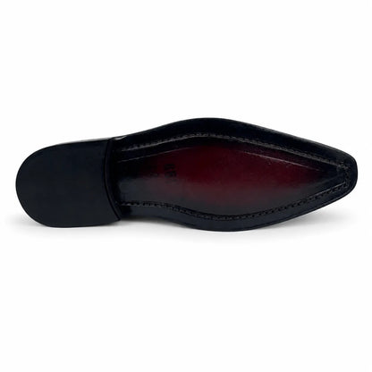 ITALIAN TOE SUEDE LEATHER LOAFER - BLACK
