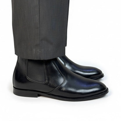 BLACK LEATHER CHELSEA