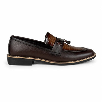 BROWN CROC MEDICATED LOAFER