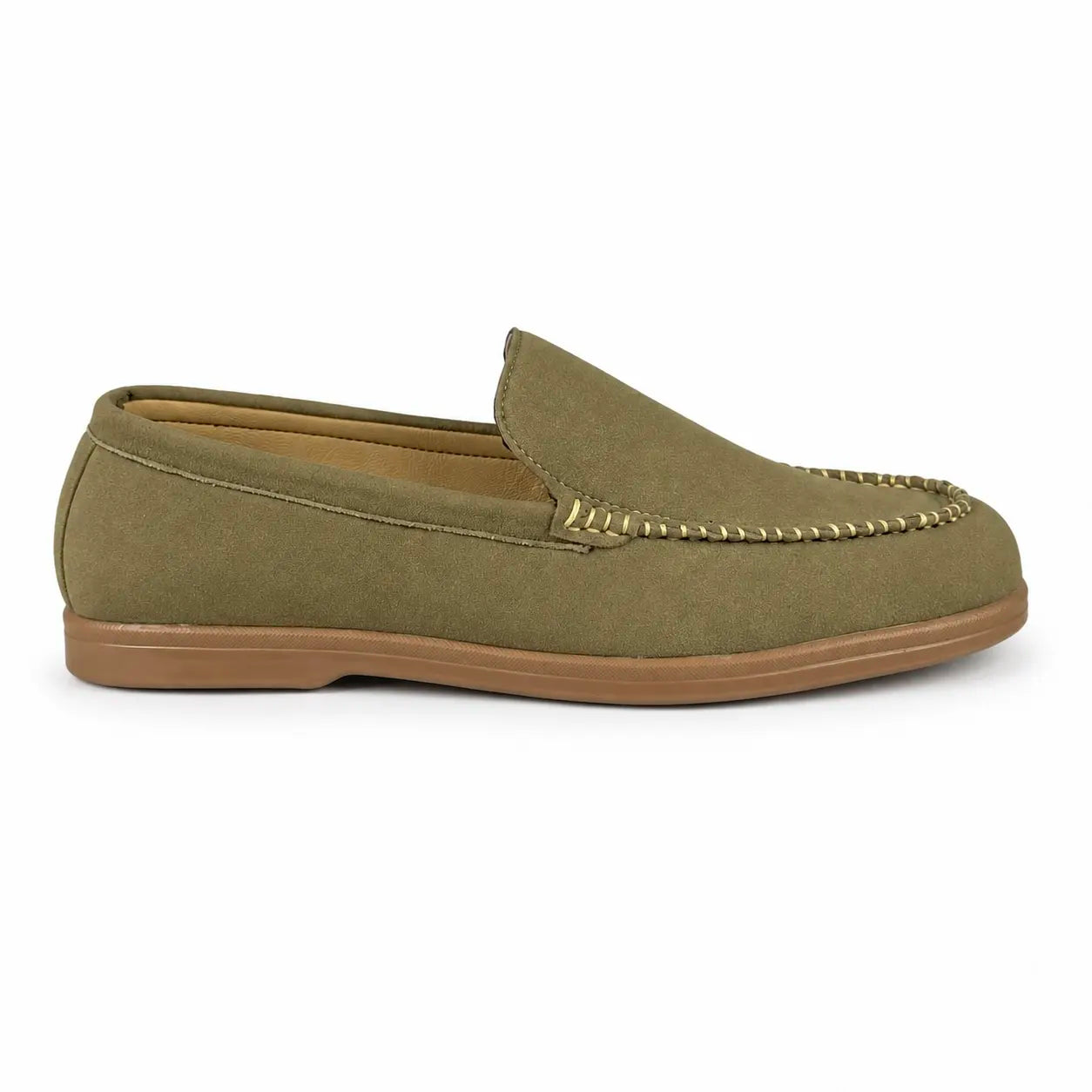 OLIVE SUEDE MEDICATED LOAFER