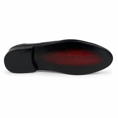 WOVEN BIT LEATHER LOAFER - BROWN