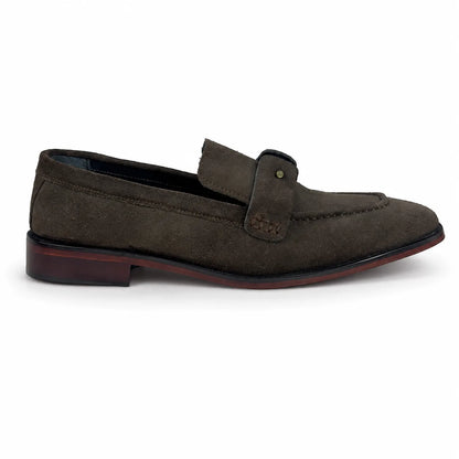 ITALIAN TOE SUEDE LEATHER LOAFER - BROWN