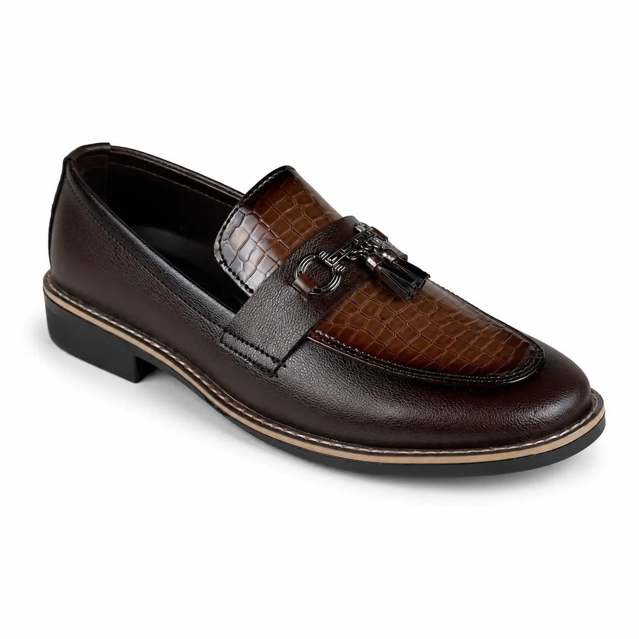 BROWN CROC MEDICATED LOAFER