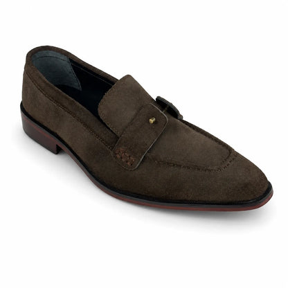 ITALIAN TOE SUEDE LEATHER LOAFER - BROWN