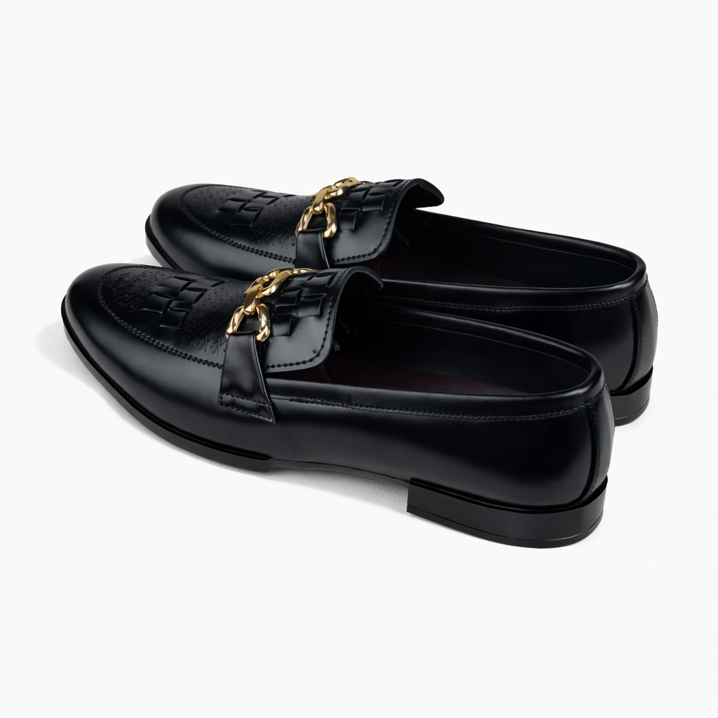 BLACK PRINTED LOAFER