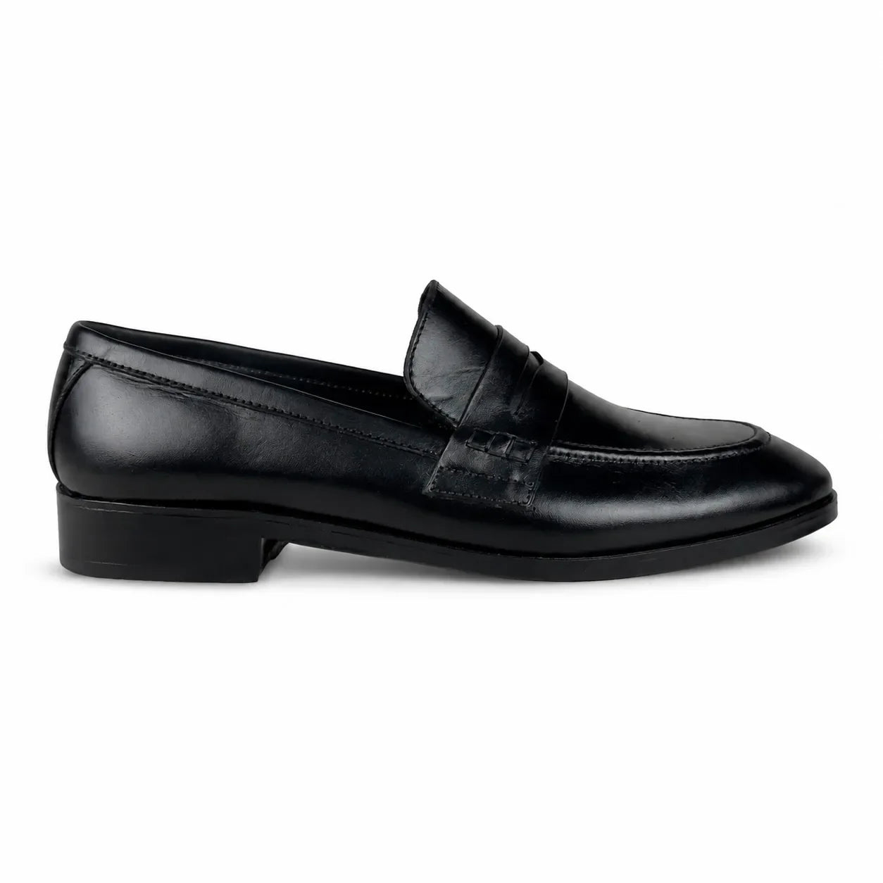 PENNY LEATHER LOAFER - BLACK