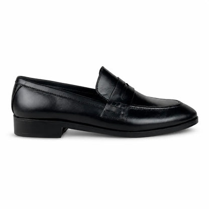 PENNY LEATHER LOAFER - BLACK