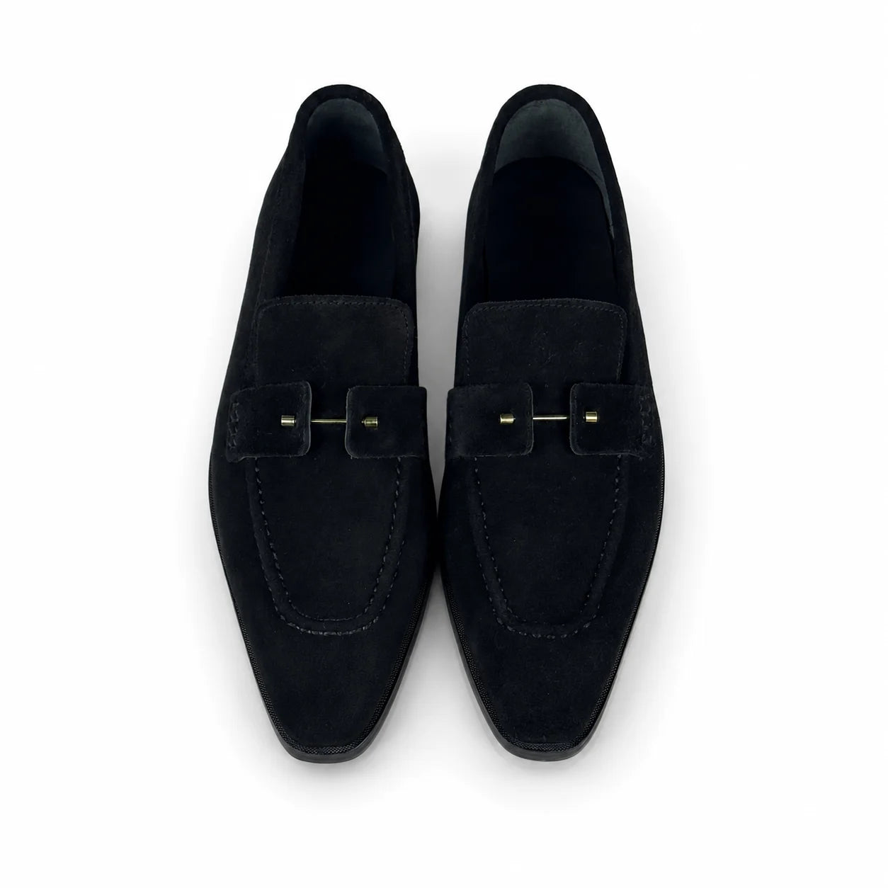 ITALIAN TOE SUEDE LEATHER LOAFER - BLACK