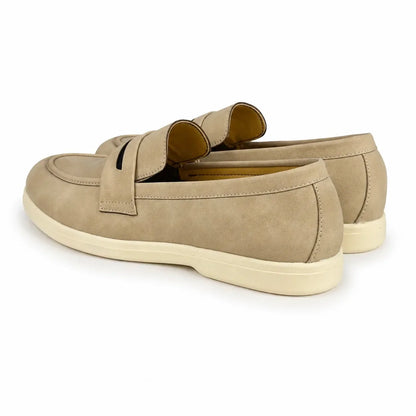 CREAM NUBUCK SUEDE MEDICATED LOAFER