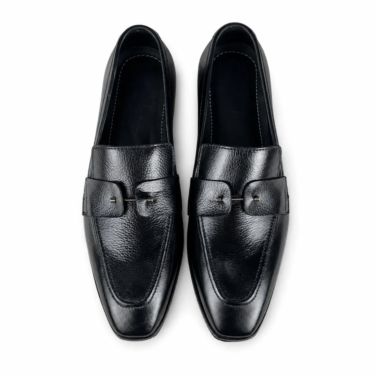 ITALIAN TOE LEATHER LOAFER - BLACK