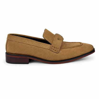 ITALIAN TOE SUEDE LEATHER LOAFER - WARM BEIGE